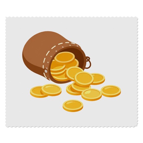 Gold coins pouch lens - coins, &