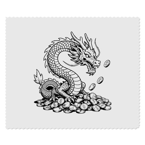 Dragon hoarding coins - 'dragon, coins'